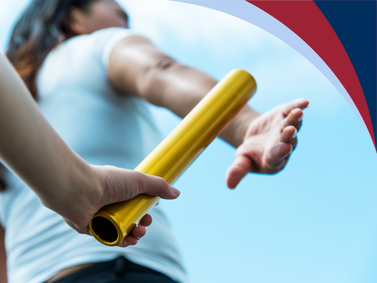 Passing the baton in a relay race