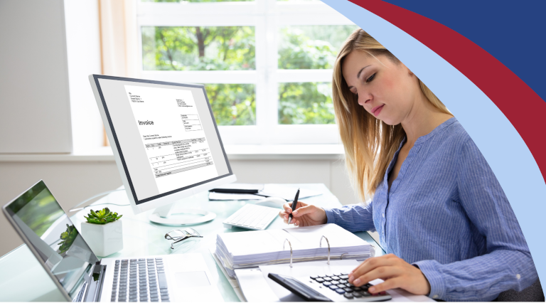 An accountant reviewing a spreadsheet