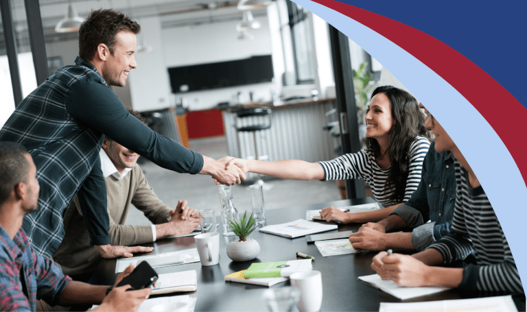 A meeting between a property manager and a tenant
